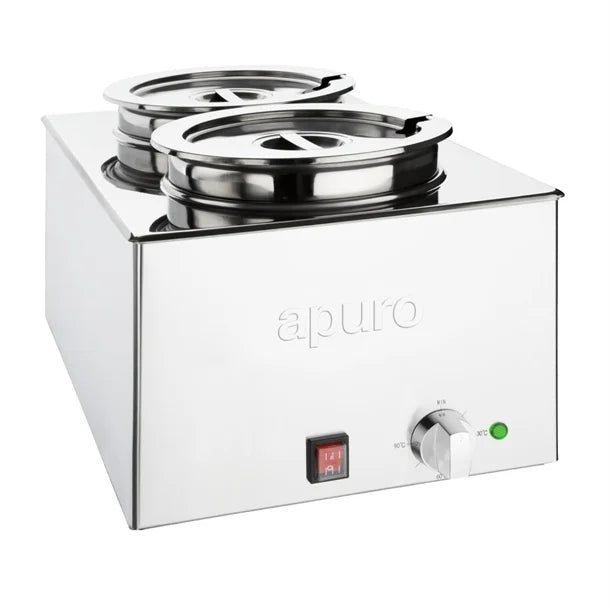 Apuro Bain Marie With Round Pots 2x 5.2Ltr FT695-A