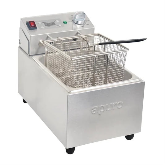 Apuro Single Tank Single Basket 5Ltr Countertop Fryer FS498-A
