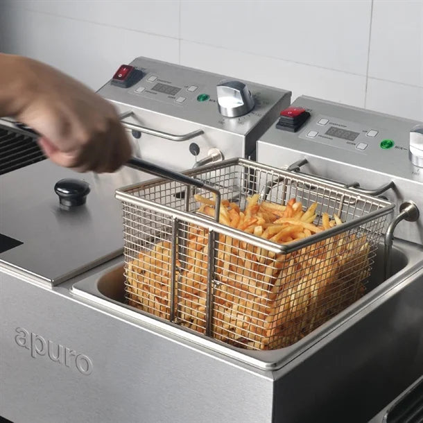 Apuro Twin Tank Twin Basket 2x 5Ltr Countertop Fryer FS499-A