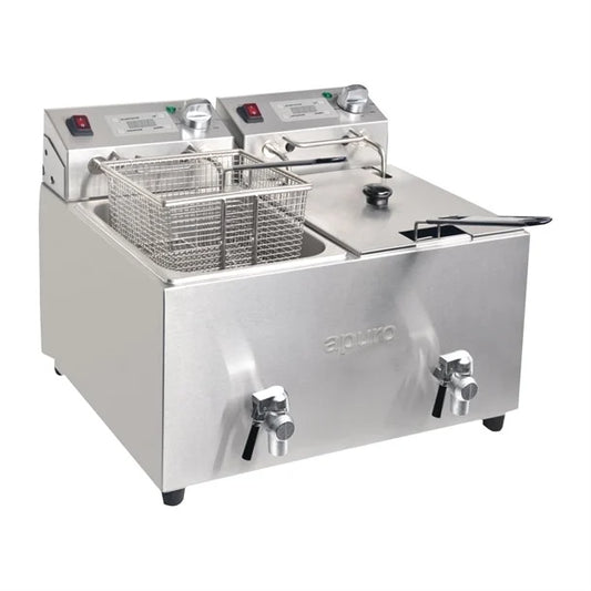 Apuro Twin Tank Twin Basket 8Ltr Countertop Fryer FC375-A
