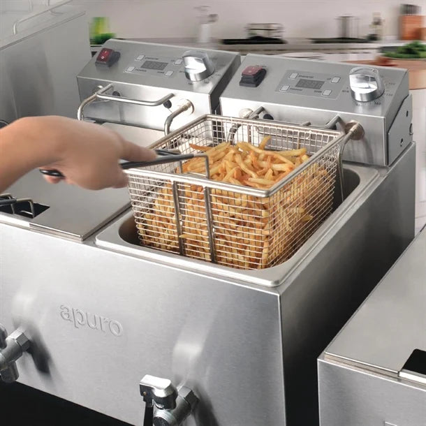 Apuro Twin Tank Twin Basket 8Ltr Countertop Fryer FC375-A