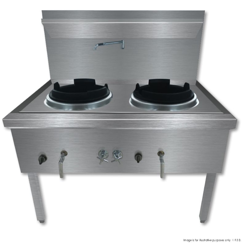 GasMax Stainless Steel Waterless Double Wok WW-2
