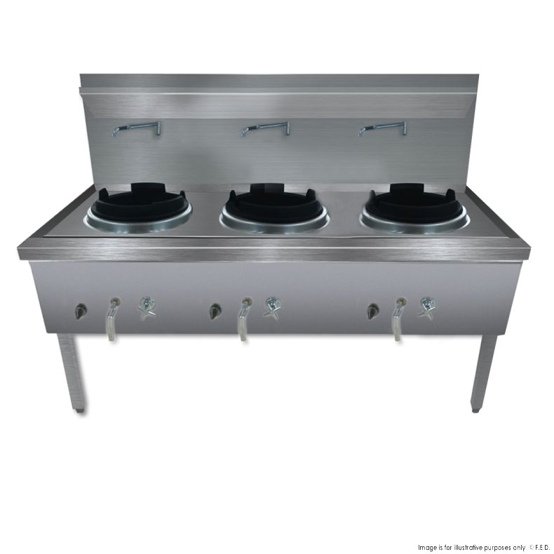 GasMax Stainless Steel Waterless Triple Wok WW-3