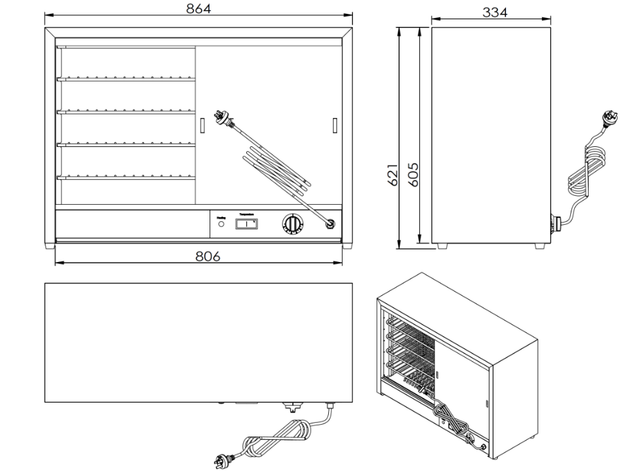 Benchstar Pie Warmer & Hot Food Display DH-805E
