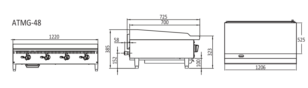 Cookrite 1220MM GRIDDLE W1220 X D725 X H385 ATMG-48