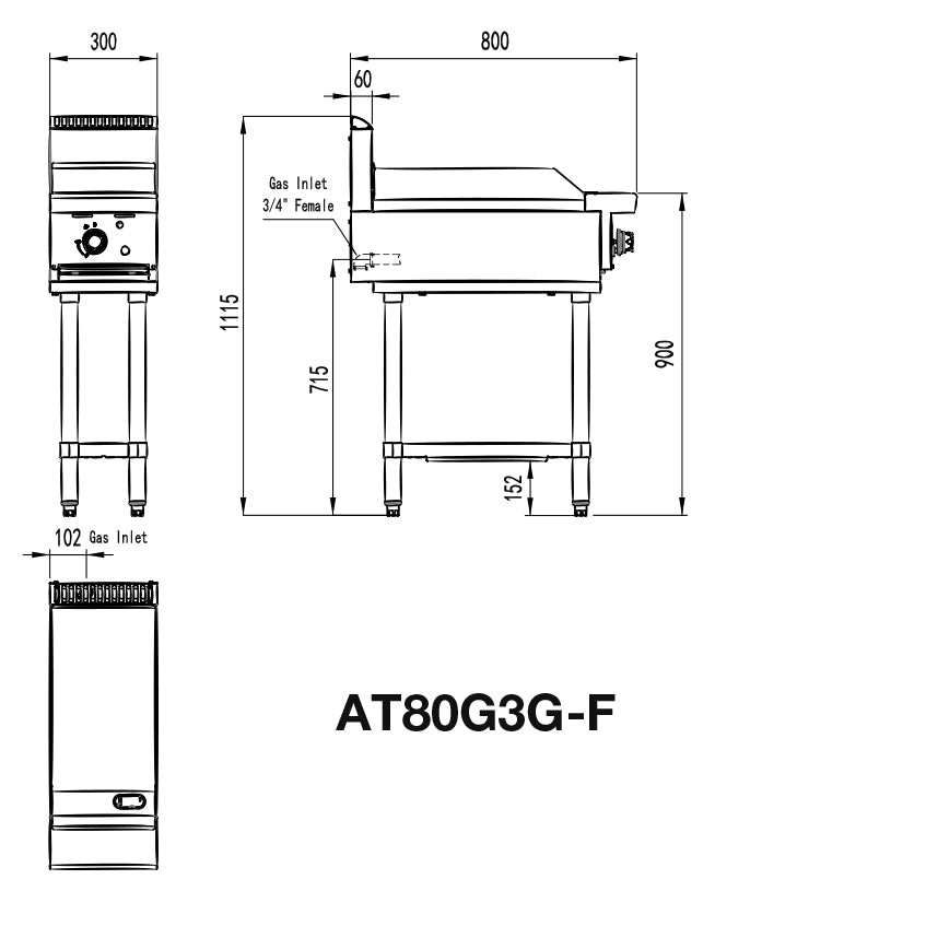 Cookrite 300 MM HOTPLATE AT80G3G-C