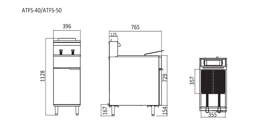 Cookrite 4 Tubes Gas Deep Fryer ATFS-50