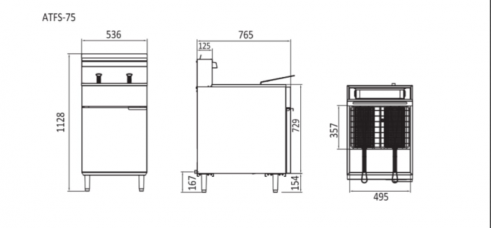 Cookrite 5 Tubes Gas Deep Fryer ATFS-75