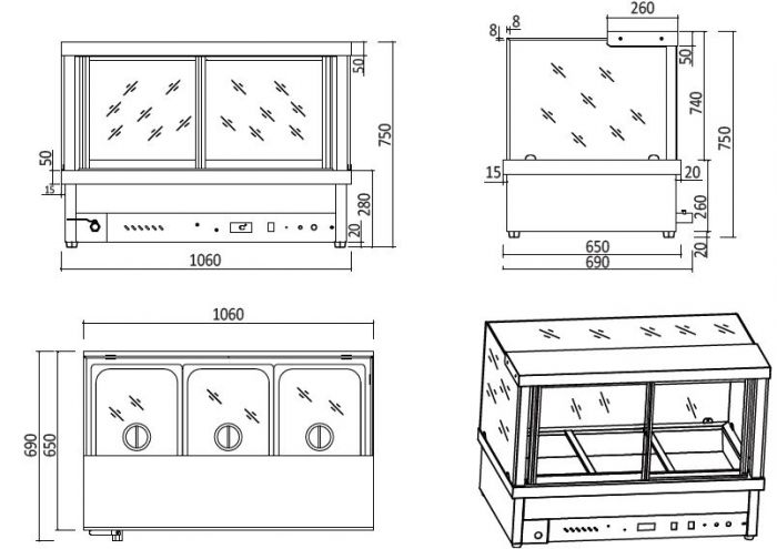 Cookrite Dry Hot Food Display 1380mm CRD-8